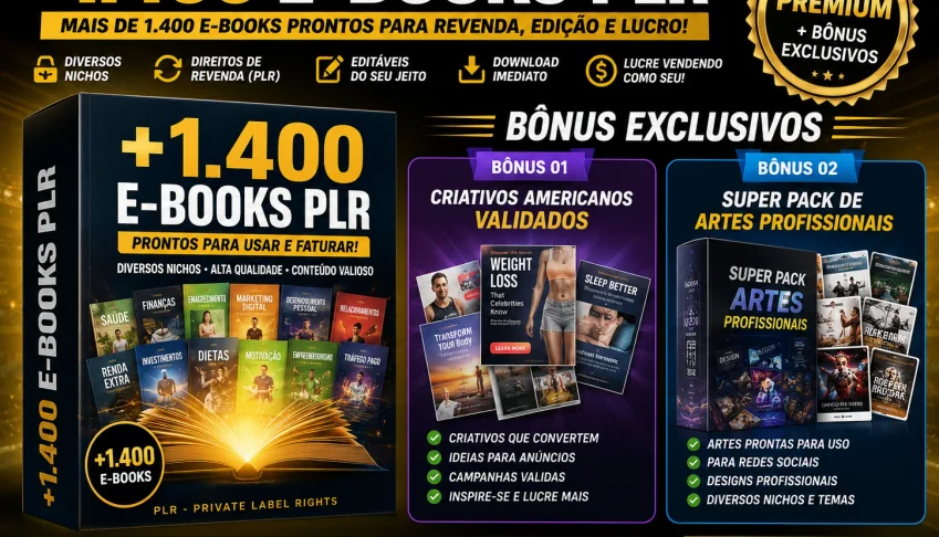 📚 +1.400 E-Books Plr + Bônus Exclusivos 🚀
