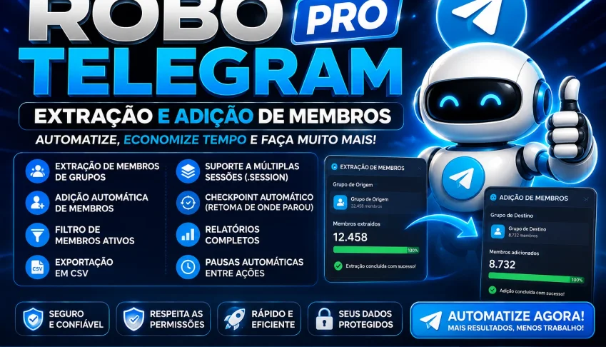 Bot Telegram|Extraia E Adicione Membros Automaticamente