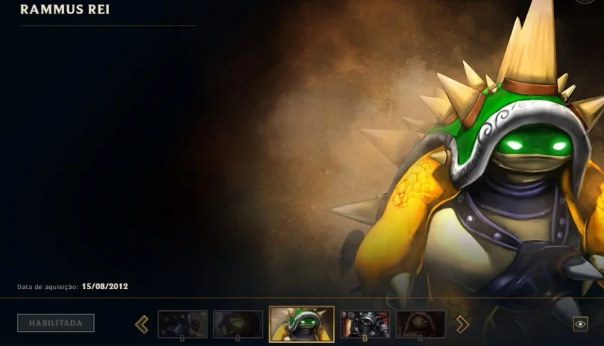 Conta level 117 com Rammus Rei e 58 skins, Elo: Ouro 4