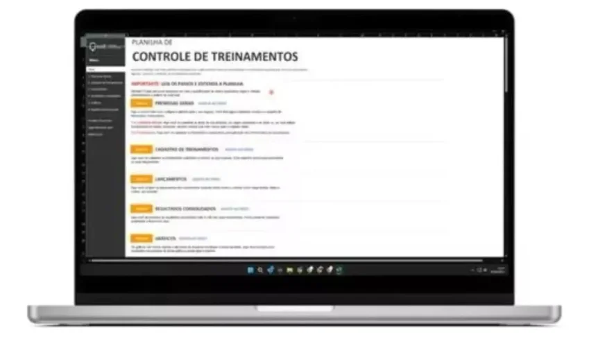 Planilha De Controle De Treinamentos 3.0