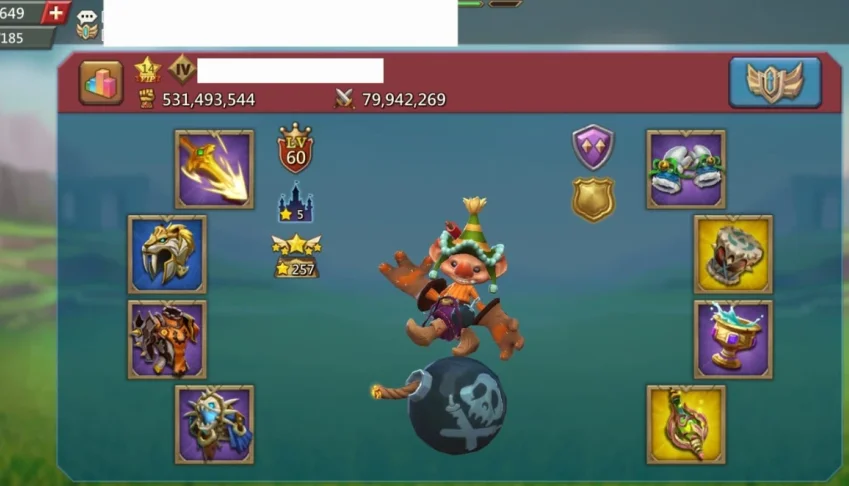 Conta Lords Mobile T4 531m poder 6m de Tropas (Migra 1090)