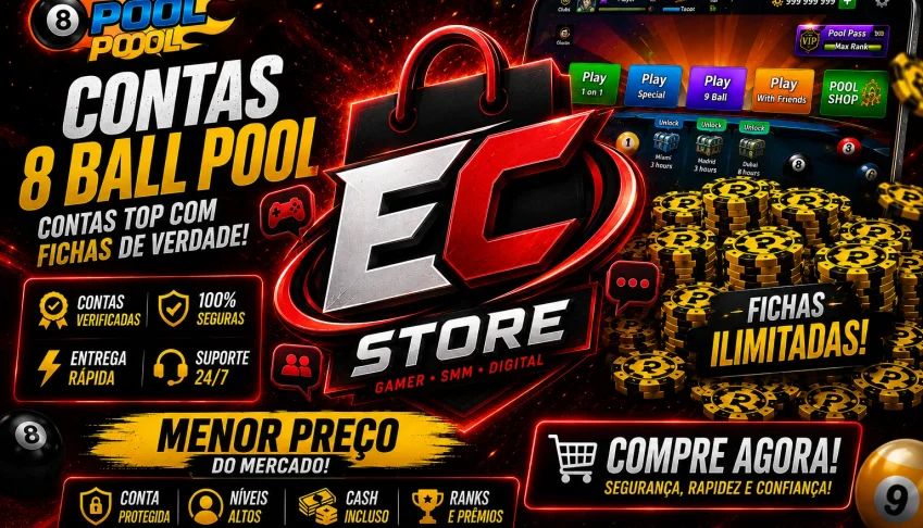 [Menor Preço] 8 Ball Pool Contas Com Fichas+Taco+Cash