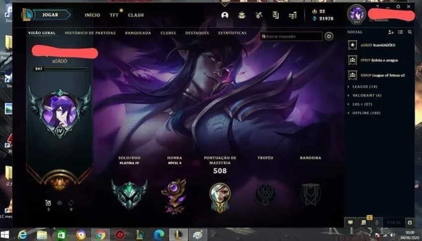 Conta League Of Legends Lol 350$ top