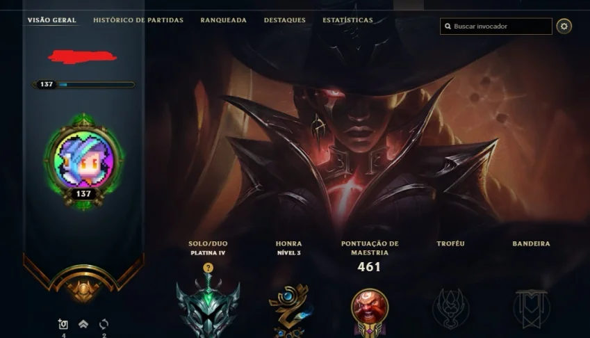 CONTA PLATINA IV - ÓTIMO MMR - R$3.000,00 EM SKINS