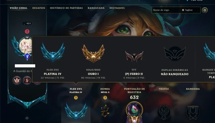 Ouro 1 com TODOS os Champs e 114 Skins ( MID / ADC / TOP )