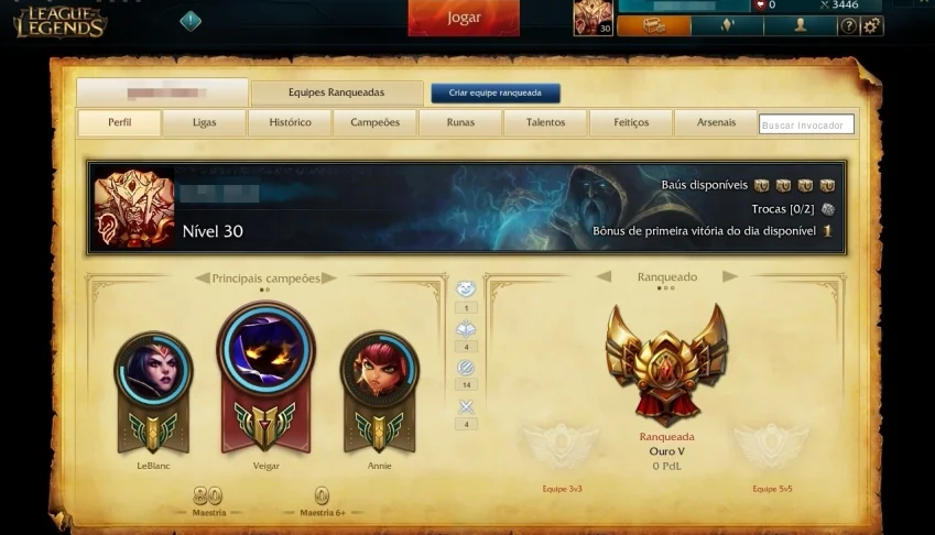 Conta GOLD V  - Ótimo MMR Super Barato