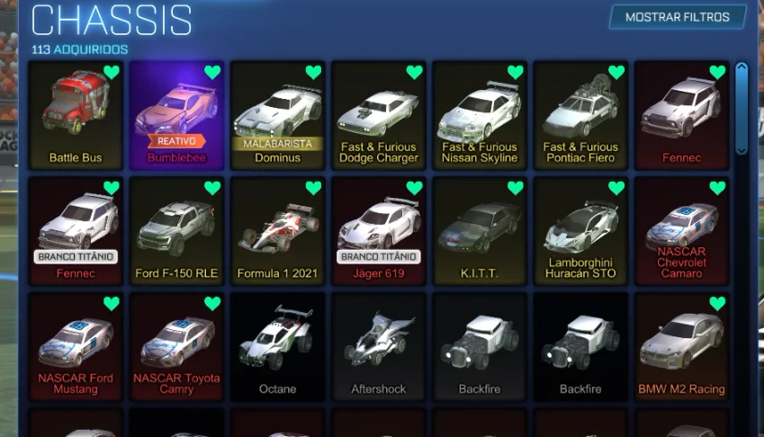 Conta Rocket League 600+ Itens/Skyline, Fennec Franco...