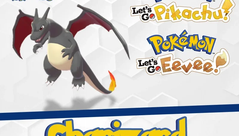 Charizard ou Charmander Shiny Pokémon Let's GO Pikachu Eevee