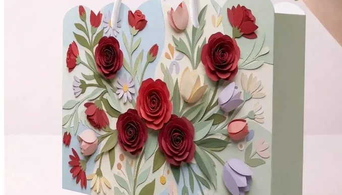 Kit 15 Sacolinhas Rosas Vermelhas - Pegue e Monte