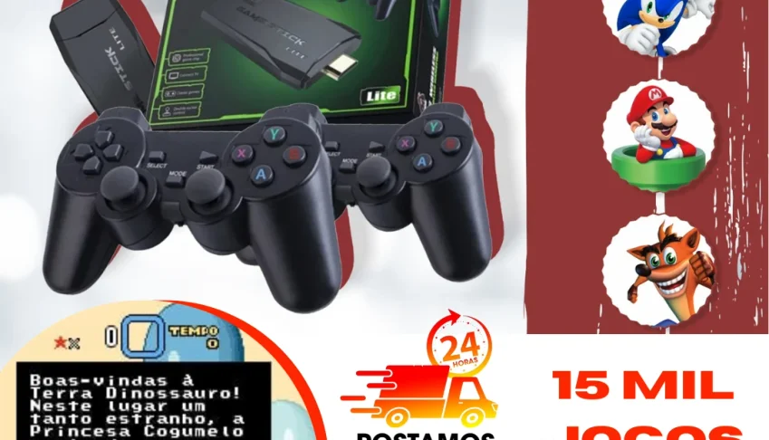 Video stick retrô 4k hdmi 15 mil game. Único com jogos em Po