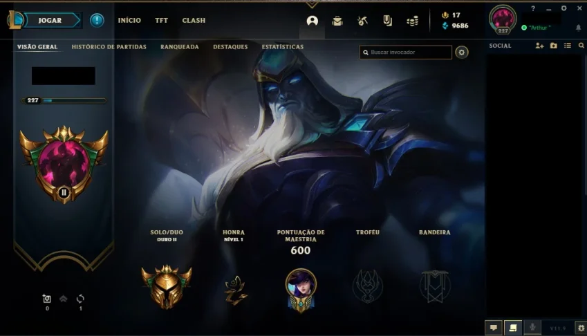 conta LOL, mmr gold/platina, muita skin e todos os campeoes