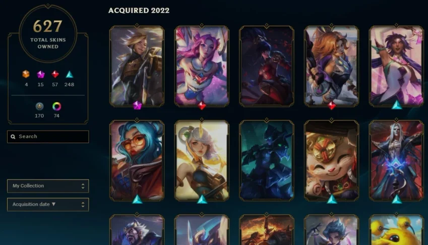 Conta lol diamante 627 skins