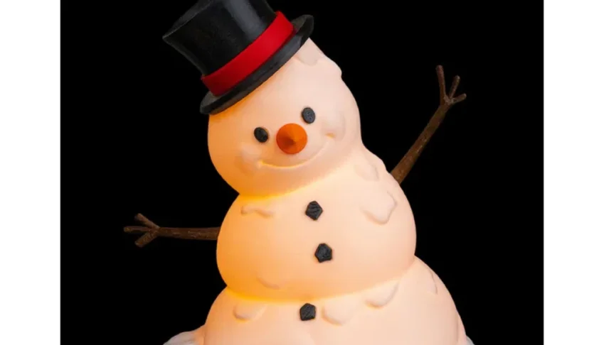 Luminária de Natal 3D Boneco de Neve - 19cm