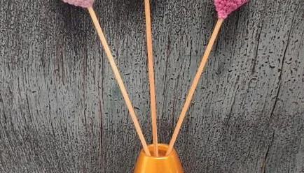 Mini Corações em Crochê com palito