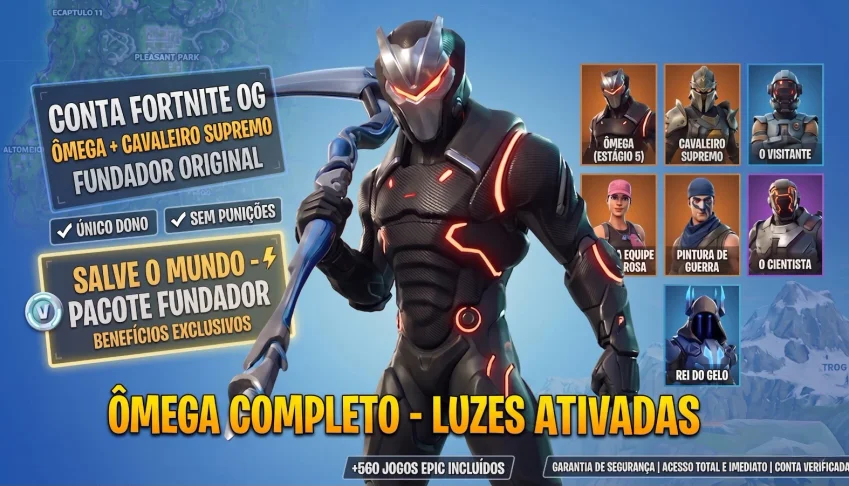 Conta Fortnite Og | Ômega Completo | Skins Raras | Fundador