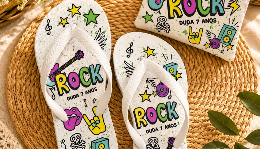 Kit Chinelos Personalizados Adulto e Infantil + Porta Moedas