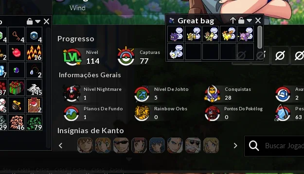 Conta PokexGames lvl 114 boa para reinicio - MALEFIC WIND