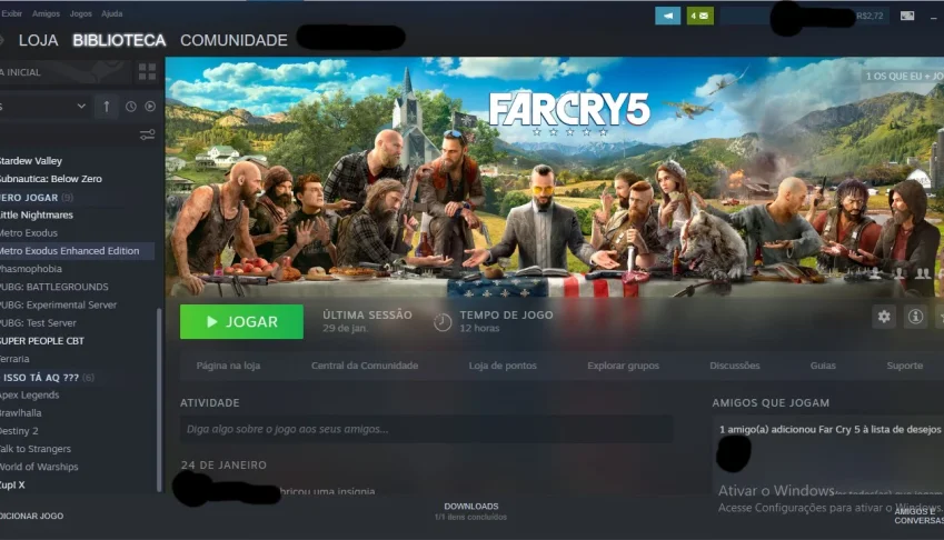 Conta STEAM com diversos jogos