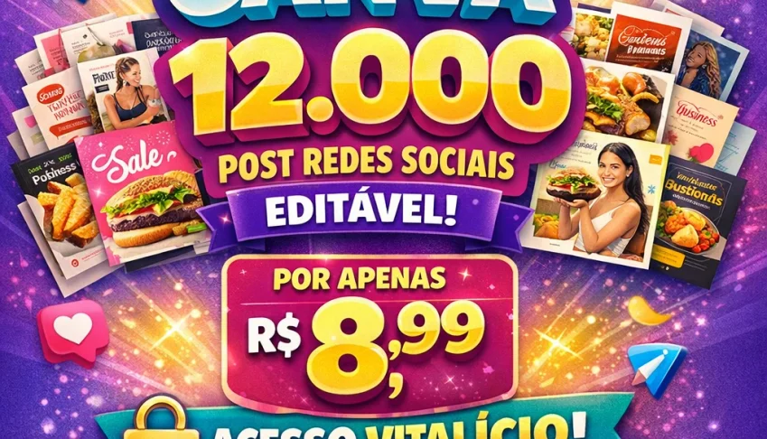 Pack Canva mais de 12mil  artes prontos e editáveis