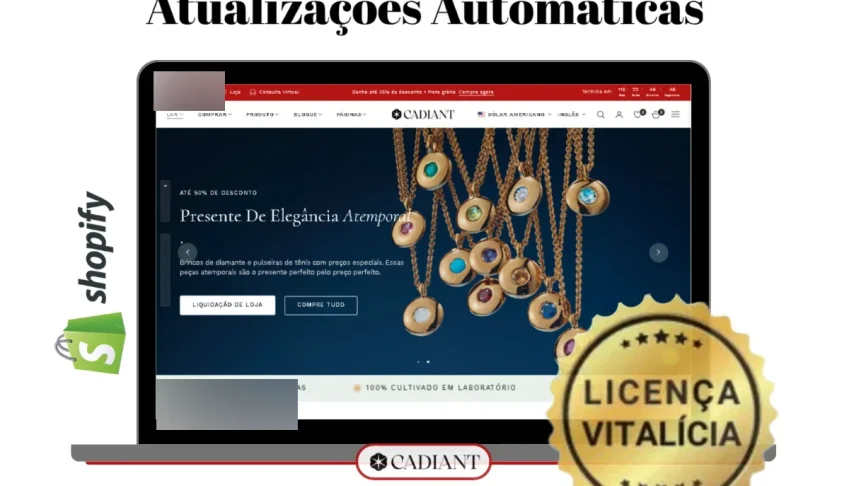 Tema Shopify Cadiant Para Joalheria + Atualizações