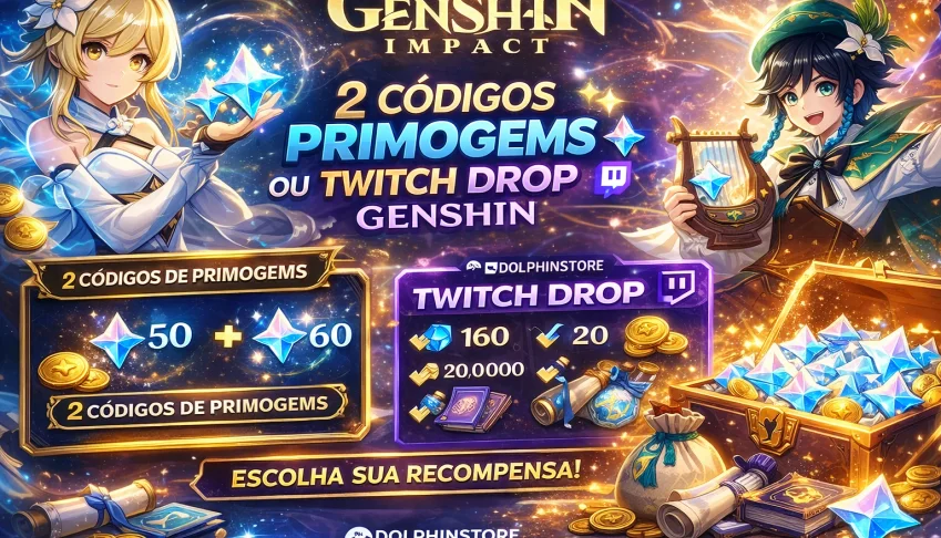 Genshin Impact 🎮 | 2 Códigos Primogems 💎 Ou Twitch Drop 🎁