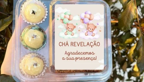 500 Adesivos Chá Revelação 6x9cm - Sem Recorte