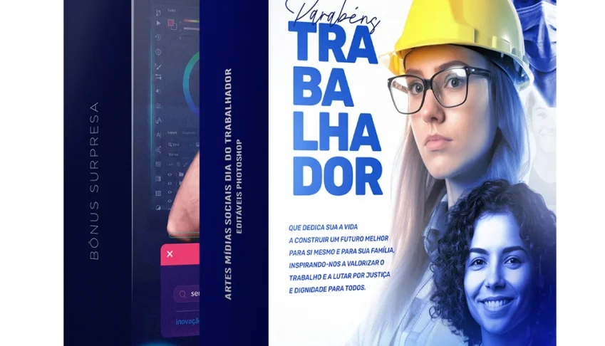 Pack 200 Artes editáveis Dia do trabalhador – Photoshop psd