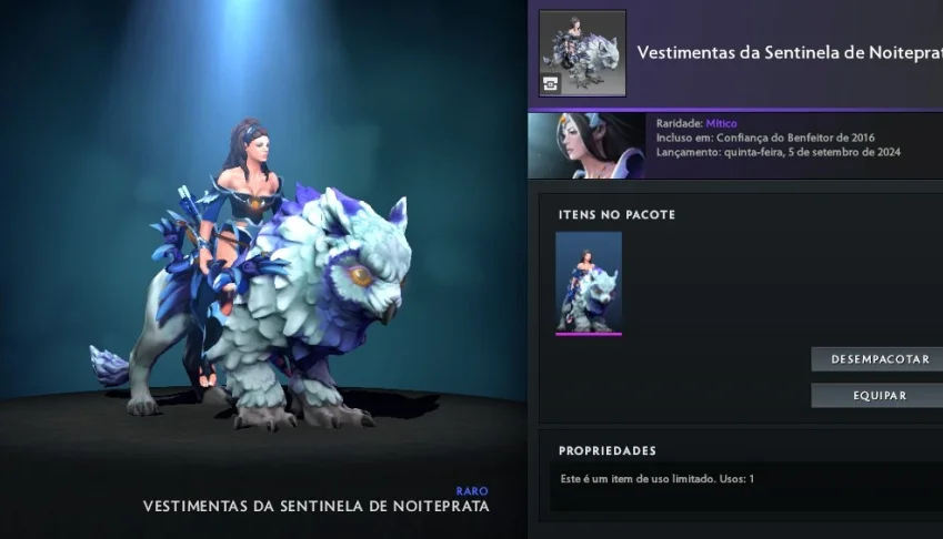 Vestimentas da Sentinela de Noiteprata