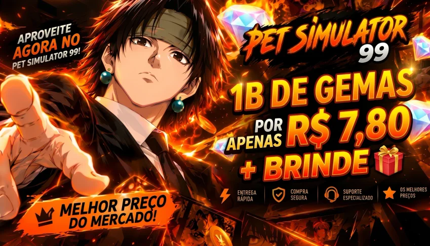 Pet Simulator 99 | 1B de Gemas R$ 7,80 + Brinde | Melhor Pre