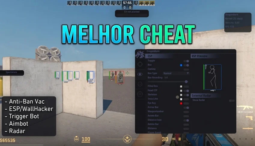 Cs2 Esp/WallHack Aimbot TriggerBot Radar [Externo] Vitalicio