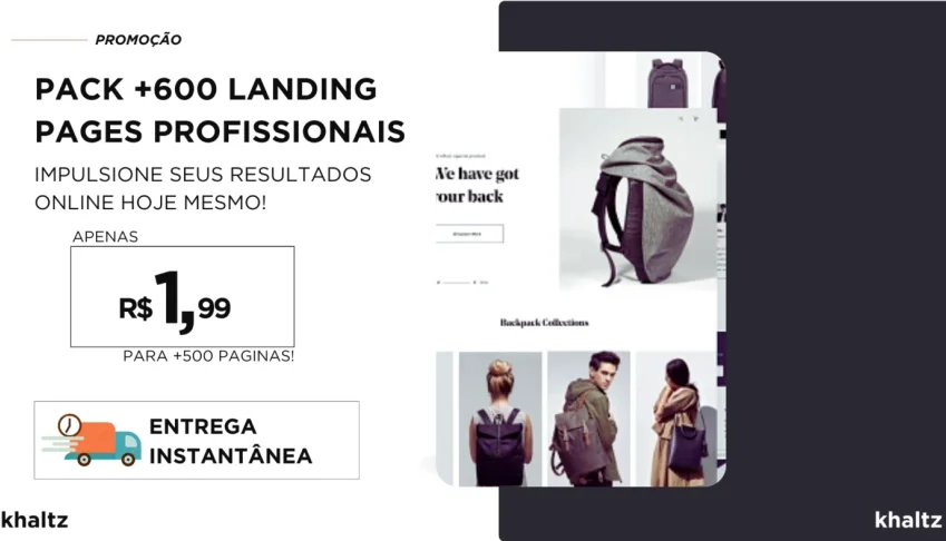 Pack +600 Landing Pages Profissionais!