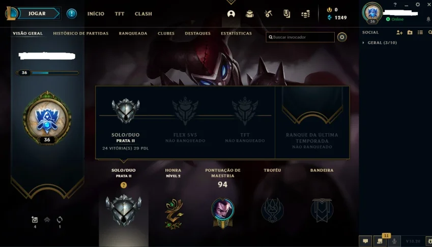 Conta smurf lvl 32 MMR alto