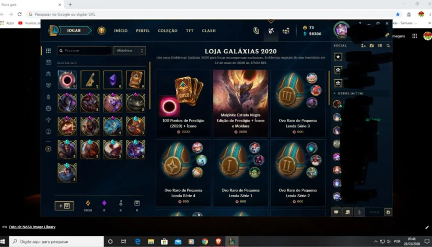 vendo conta no lol