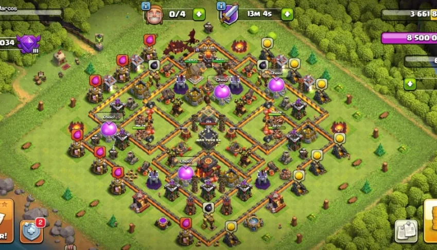 Conta CV10 full clash of clans