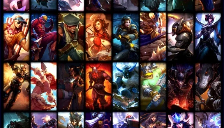 Conta lvl 32, 88 champions e 60 skins.