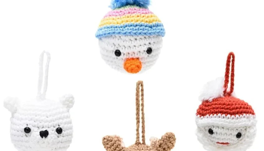 Kit bolinhas de Natal em amigurumi