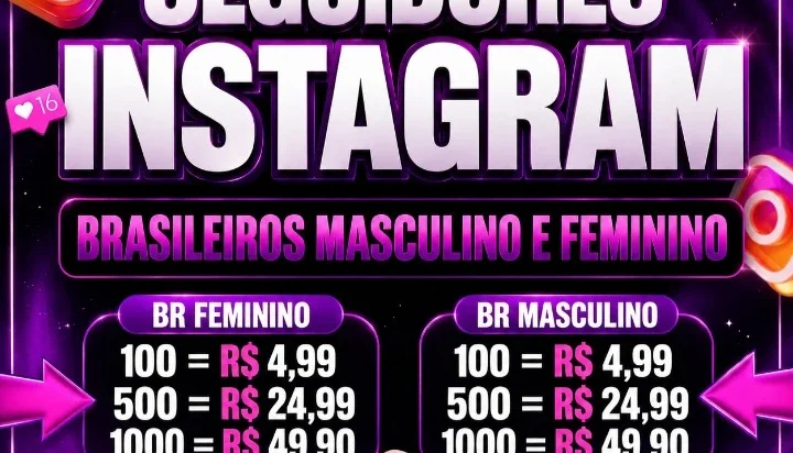 Seguidores Instagram Brasileiro(As) Feminino Ou Masculino