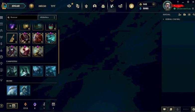 full acesso PLAT 1 182 SKINS
