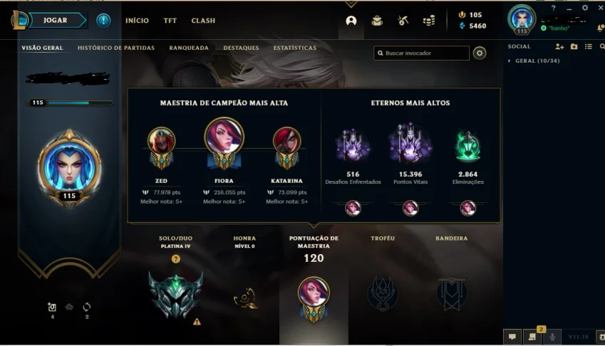 CONTA PLAT 4 VARIAS SKINS(MAIN FIORA, YAS, ZED, KAT)