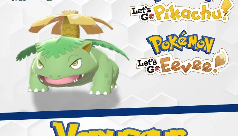 Venusaur ou Bulbasaur Shiny - Pokémon Let's GO Pikachu Eevee