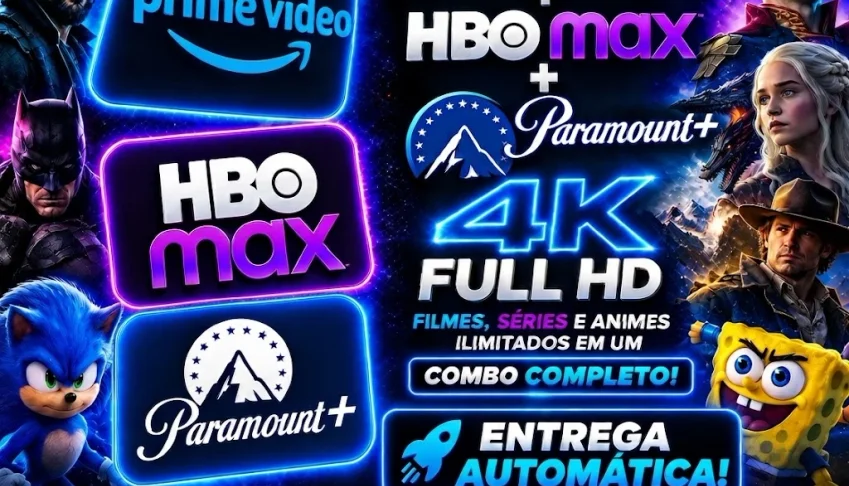 Prime video + Hbo max + Paramount-30 Dias-Entrega automatica