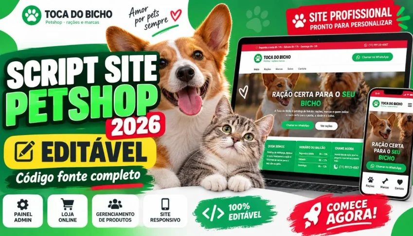 Script PHP para Site de Petshop 2026