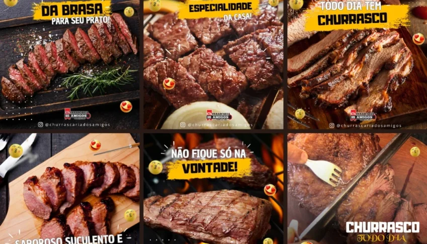 Pack Artes Canva Churrascaria 40 Temas Editáveis
