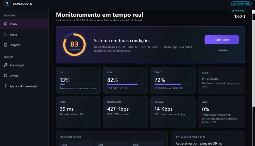 GameBoostX – Otimize seu PC para Jogos no Windows