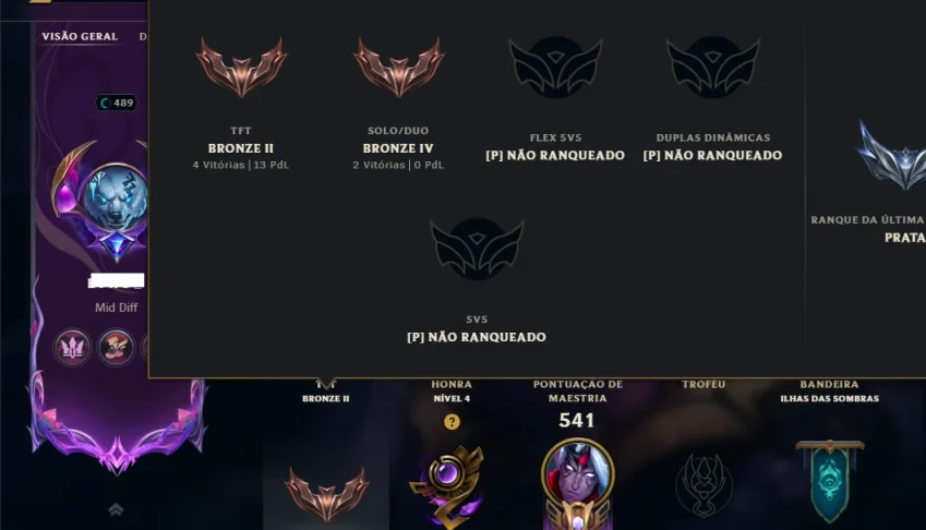 Bronze 4 com TODOS os Champs e 283 Skins +6 Prestigios