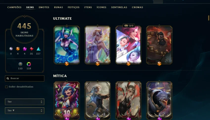 Conta Lol Ex-Grao Mestre 445 Skinss, Vitoriosas Desde A S4