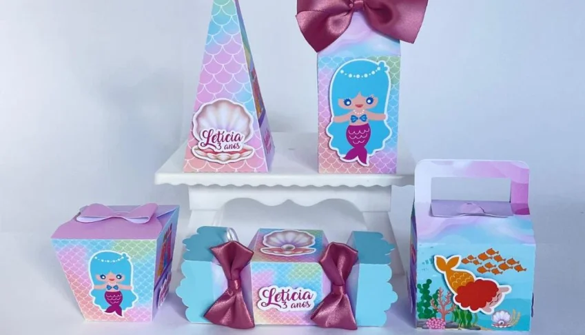 Kit Festa 20 Lembrancinhas Sereia Personalizadas
