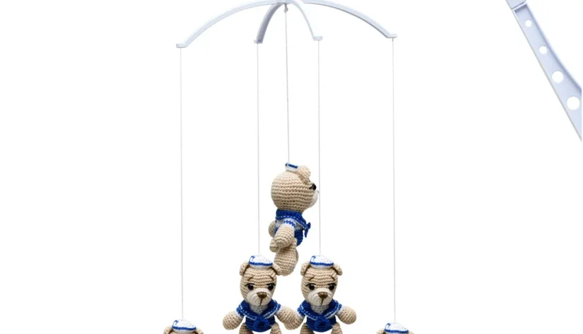 Móbile Urso Marinheiro em Amigurumi
