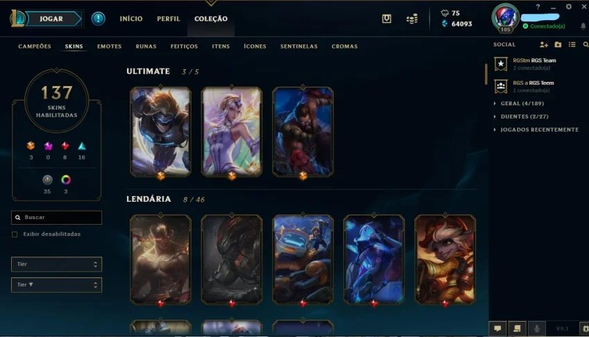 conta de lol