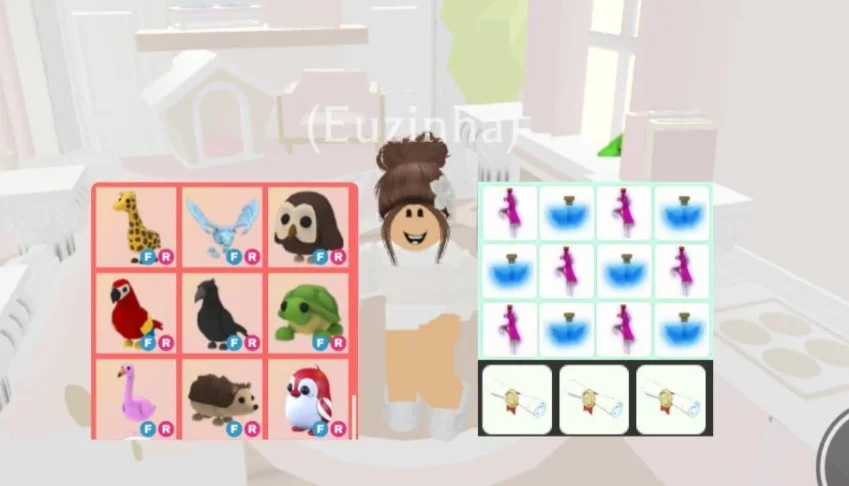 Pets e Itens Adopt Me! | R, FR, NFR, Poções e Certificados